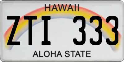 HI license plate ZTI333
