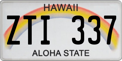 HI license plate ZTI337