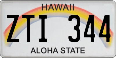 HI license plate ZTI344