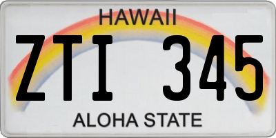 HI license plate ZTI345
