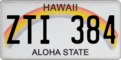 HI license plate ZTI384