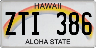 HI license plate ZTI386