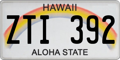 HI license plate ZTI392
