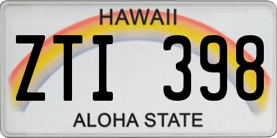 HI license plate ZTI398