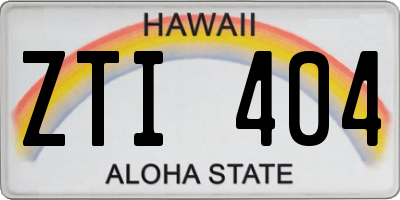 HI license plate ZTI404