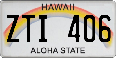 HI license plate ZTI406