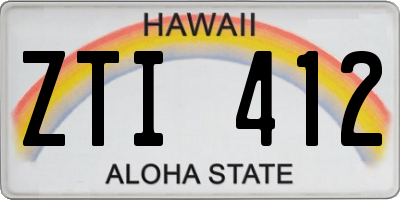 HI license plate ZTI412