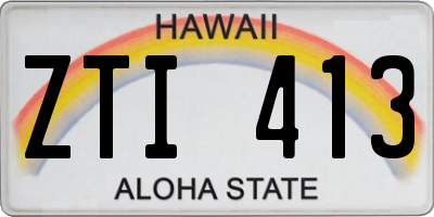 HI license plate ZTI413