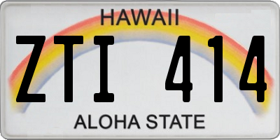 HI license plate ZTI414