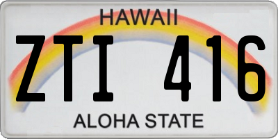 HI license plate ZTI416