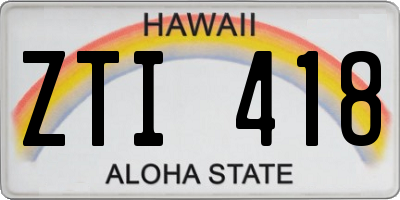 HI license plate ZTI418