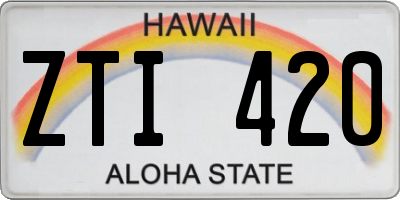 HI license plate ZTI420