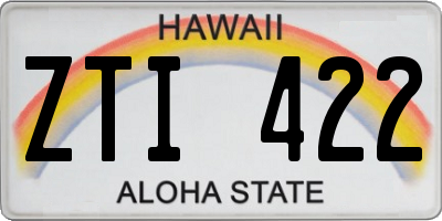 HI license plate ZTI422