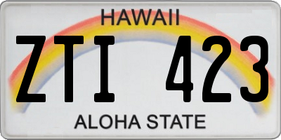HI license plate ZTI423