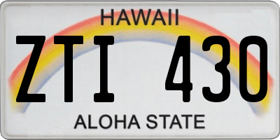 HI license plate ZTI430