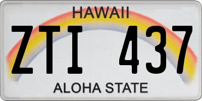 HI license plate ZTI437