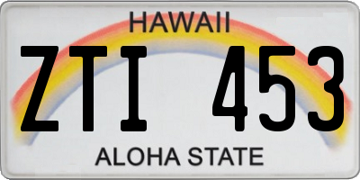 HI license plate ZTI453