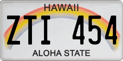 HI license plate ZTI454