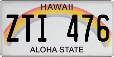 HI license plate ZTI476