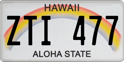 HI license plate ZTI477