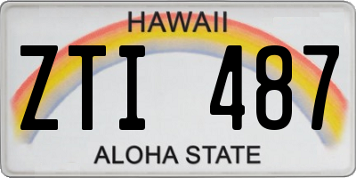 HI license plate ZTI487