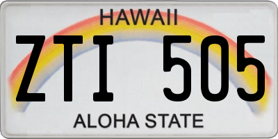 HI license plate ZTI505
