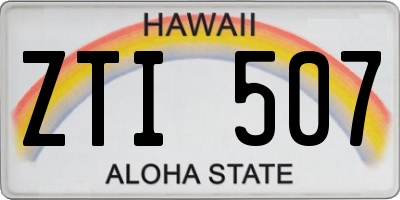 HI license plate ZTI507
