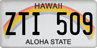 HI license plate ZTI509