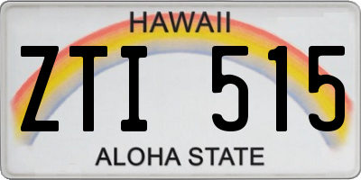 HI license plate ZTI515