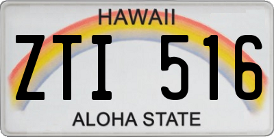 HI license plate ZTI516