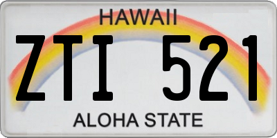 HI license plate ZTI521