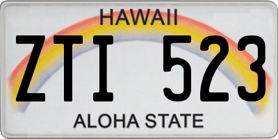 HI license plate ZTI523