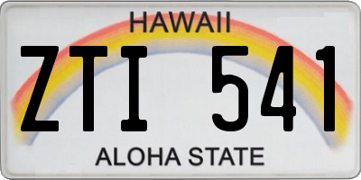 HI license plate ZTI541