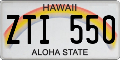 HI license plate ZTI550