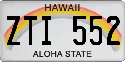 HI license plate ZTI552
