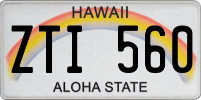 HI license plate ZTI560