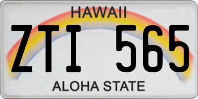 HI license plate ZTI565