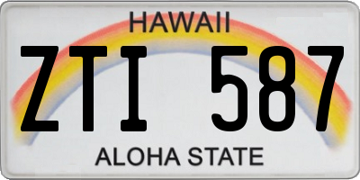 HI license plate ZTI587