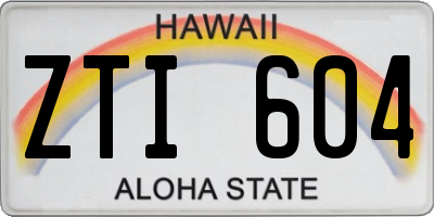 HI license plate ZTI604