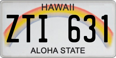 HI license plate ZTI631