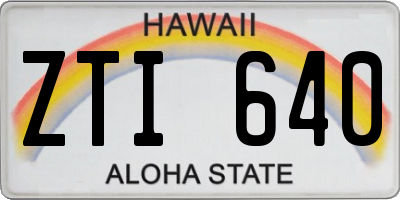HI license plate ZTI640