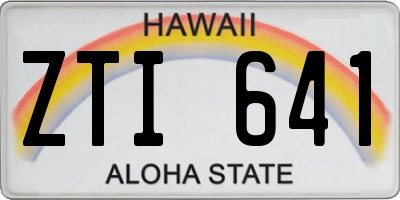 HI license plate ZTI641