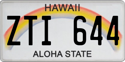HI license plate ZTI644