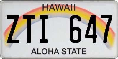 HI license plate ZTI647