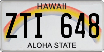 HI license plate ZTI648