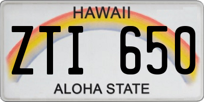 HI license plate ZTI650
