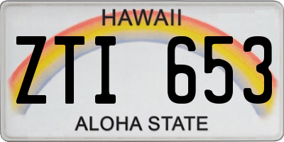 HI license plate ZTI653