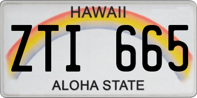HI license plate ZTI665