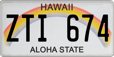 HI license plate ZTI674