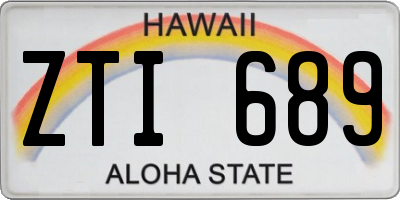 HI license plate ZTI689